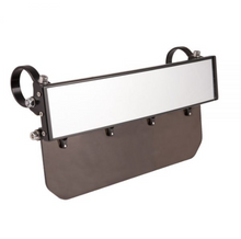 Load image into Gallery viewer, 12″  WIDE PANORAMIC REARVIEW MIRROR WITH FOLDING SUN VISOR - SOLID BLACK SHIELD