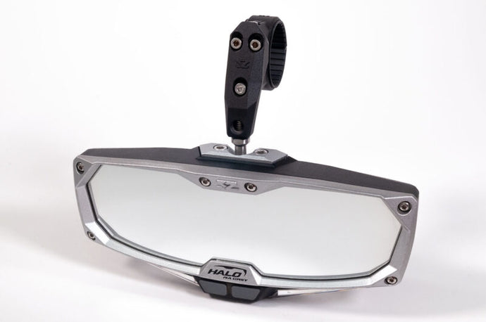 Halo-RA LED Rearview Mirror with Cast Aluminum Bezel – 2″ and 1.875″ Round Tube ROPS