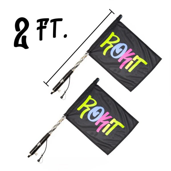 LED Whips Bluetooth AND Remote (Pair) Rokit